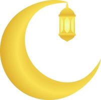 gradiente ícone do dourado crescente e lanterna para Ramadã Projeto. islâmico crescente e lanterna para Ramadã cumprimento cartão decoração dentro muçulmano cultura e islamismo religião. gráfico recurso do islâmico vetor