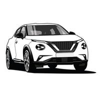 nissan Juke carro Preto e branco vetor Projeto