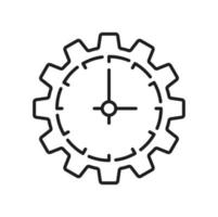 Tempo gestão relógio engrenagem, roda dentada Assistir ícone vetor