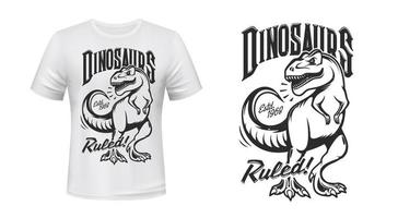 tiranossauro rex dinossauro mascote camiseta impressão vetor