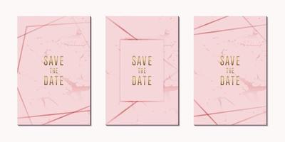 cartão de convite luxo ouro rosa com modelo de design de vetor de quadro