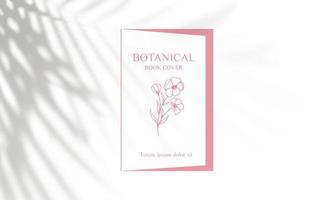 botânico floral elemento mão desenhado logotipo com selvagem flor e folhas vetor