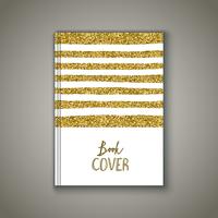 Capa de livro com design dourado brilhante vetor