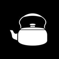 ícone de glifo do modo escuro da chaleira de chá vetor