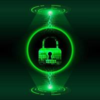 fundo moderno de tecnologia de segurança cibernética com bloqueio vetor