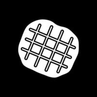 ícone de glifo de modo escuro de waffle belga vetor