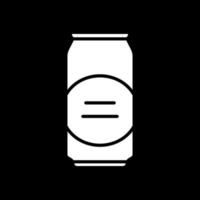ícone de glifo de modo escuro de lata de cerveja