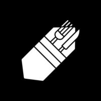 ícone de glifo de modo escuro de talheres vetor