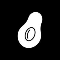 ícone de glifo de modo escuro de abacate vetor