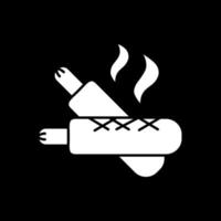 ícone de glifo do modo escuro de cachorro-quente francês vetor