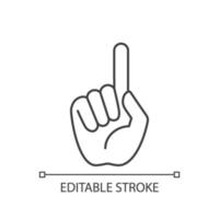 ícone linear apontando com um dedo