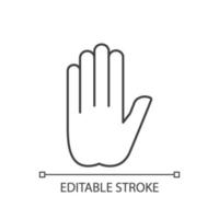 ícone de parar gesto linear