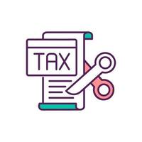 ícone de cor de cortes de impostos vetor