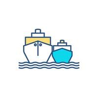 ícone colorido de embarcações aquáticas vetor