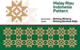 padronizar malaio riau batik cantora tenun, tecelagem motivo cortiça dan ragi Bintang bertanda wajik Melayu vetor