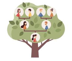 família genealógico árvore. pais e avós, crianças. Genealogia, genealogia. genealógico conceito. vetor plano ilustração