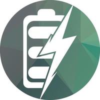 modelo de design de logotipo de bateria de energia. design de logotipo de carga rápida de bateria. energia da bateria e ícone do logotipo do relâmpago flash. vetor