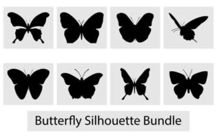 borboleta silhueta agrupar livre, uma conjunto do borboletas dentro silhueta estilo, silhueta Projeto do uma borboleta, lindo borboletas para scrapbooking vetor