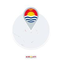 Kiribati mapa e bandeira, vetor mapa ícone com em destaque Kiribati