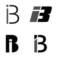 conjunto do abstrato carta ib logotipo. isto logotipo ícone incorporar com abstrato forma dentro a criativo caminho. vetor ilustração em branco fundo.