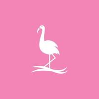 bonita flamingo plano Projeto logotipo vetor