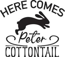 aqui vem Peter cottontail vetor
