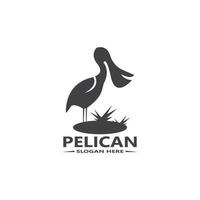 pelicano simples logotipo vetor ilustração