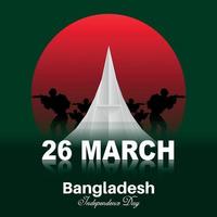 feliz Bangladesh independência dia marcha 26. nacional dos mártires memorial vetor Projeto ilustração