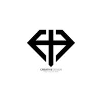 carta h h moderno tipografia diamante forma único logotipo vetor