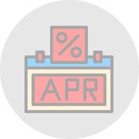 design de ícone de vetor de taxa percentual anual