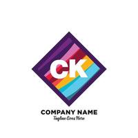 ck inicial logotipo com colorida modelo vetor. vetor