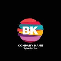 bk inicial logotipo com colorida modelo vetor. vetor