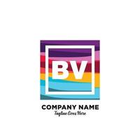 bv inicial logotipo com colorida modelo vetor. vetor
