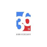 36º aniversário celebração logo vector template design ilustração