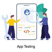 conceito de teste de aplicativo móvel