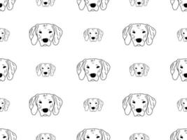 cachorro desenho animado personagem desatado padronizar em branco fundo vetor