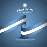 ilustração de design de modelo vetorial feliz celebração do dia da independência da Argentina vetor