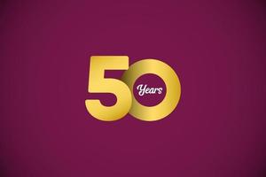50 anos de comemoração de aniversário de ouro ilustração vetorial de design