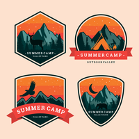 Etiqueta de remendo do acampamento de verão