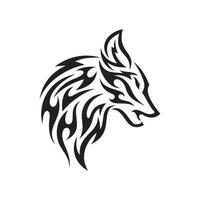 esboço do uma tribal Lobo tatuagem. vetor desenhando Lobo cabeça fez com padrões. Lobo logotipo