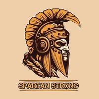 espartano capacete logotipo mascote símbolo vetor ilustração eps 10