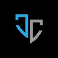 jc abstrato monograma logotipo Projeto em Preto fundo. jc criativo iniciais carta logotipo conceito. vetor