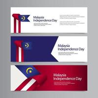 feliz celebração do dia da independência da Malásia. vetor
