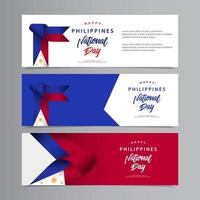 feliz celebração do dia nacional nas Filipinas design criativo ilustração em vetor modelo design