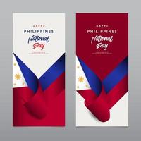 feliz celebração do dia nacional nas Filipinas design criativo ilustração em vetor modelo design