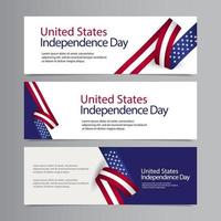 ilustração de design de modelo vetorial feliz celebração do dia da independência dos Estados Unidos vetor