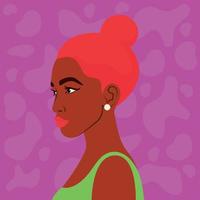 vetor ilustração do lindo Preto mulher. africano americano bonita menina