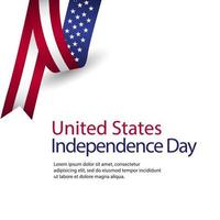 ilustração de design de modelo vetorial feliz celebração do dia da independência dos Estados Unidos vetor