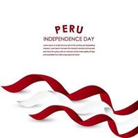 feliz celebração do dia da independência do Peru ilustração de design de modelo de vetor