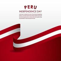 feliz celebração do dia da independência do Peru ilustração de design de modelo de vetor